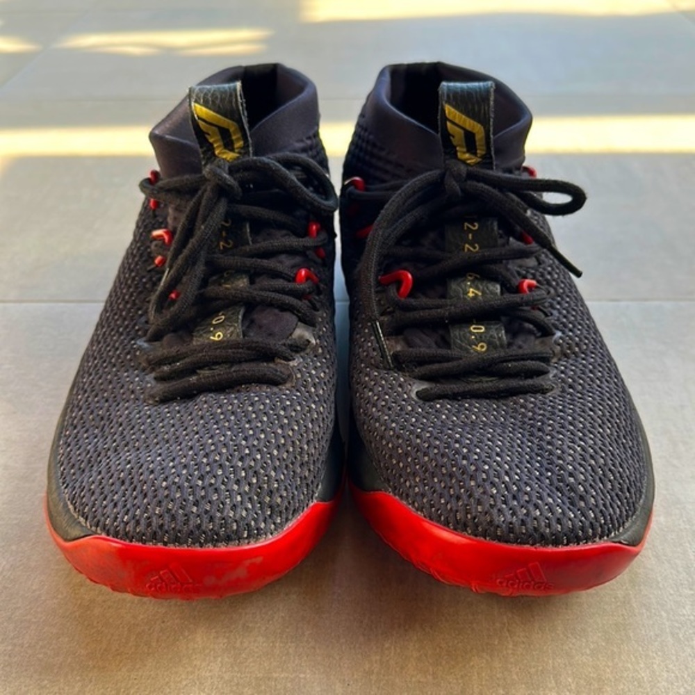 Adidas Dame 4 YKWTII Black Red & Gold Basketball Shoes - 11.5